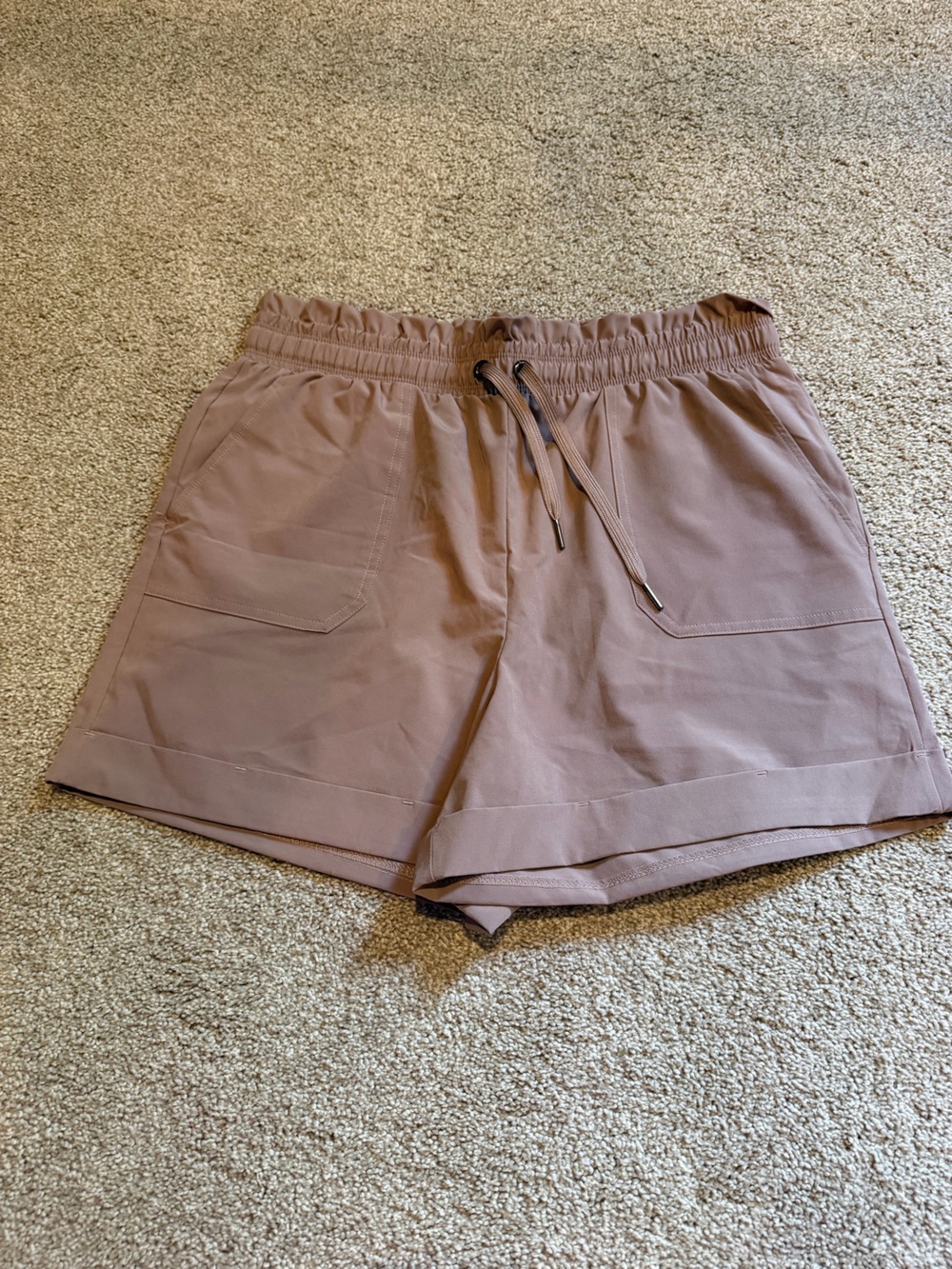 Danskin Dusty Mauve Elastic Waist Utility Shorts